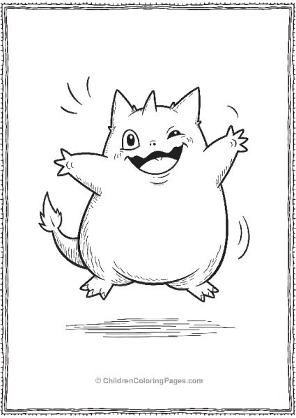 Gengar Spinning Playfully In The Air With Motion Free PDF Printable