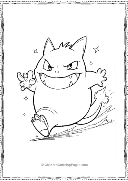 Gengar Sprinting Forward In Battle Dash Pose Free PDF Printable