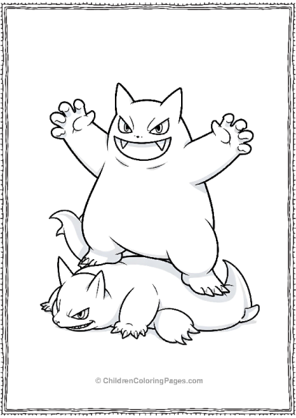 Gengar Standing Over A Fallen Opponent In A Victor Free PDF Printable