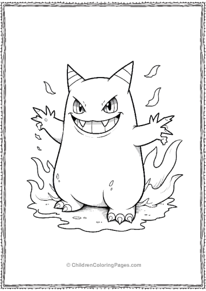 Gengar Using Night Shade With Eerie Ghostlike Wave Free PDF Printable