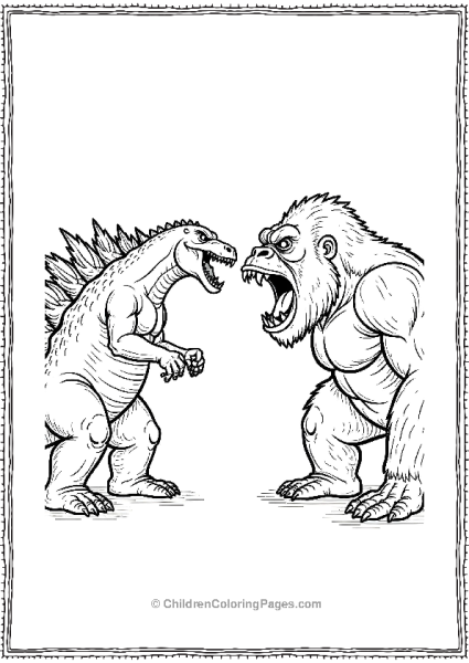 Godzilla And King Kong Faceoff Free PDF Printable