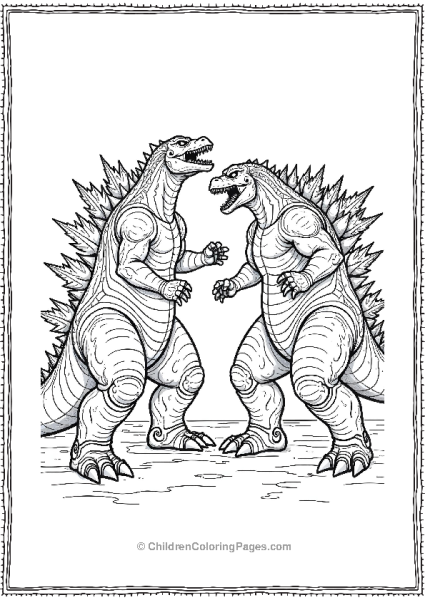 Godzilla And Mechagodzilla In Fight Free PDF Printable