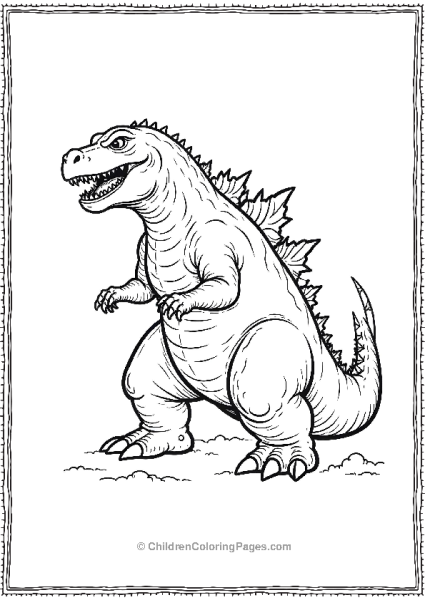 Godzilla Crouching Gently Free PDF Printable