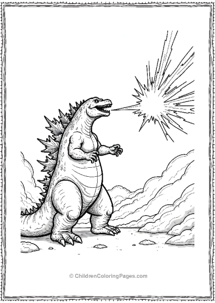 Godzilla Dodging An Incomming Energy Blast Free PDF Printable