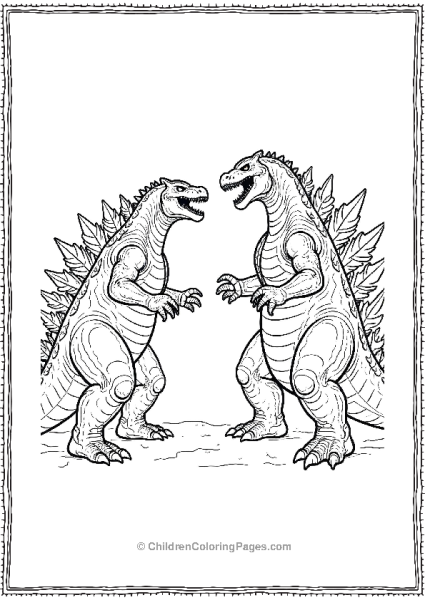 Godzilla Facing Off Free PDF Printable