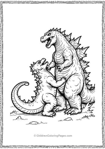 Godzilla Knocking Down Enemy Free PDF Printable