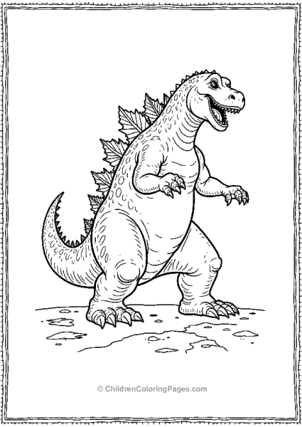 Godzilla Lifting One Foot Free PDF Printable