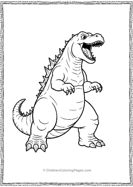 Godzilla Roaring In A Dynamic Pose Free PDF Printable