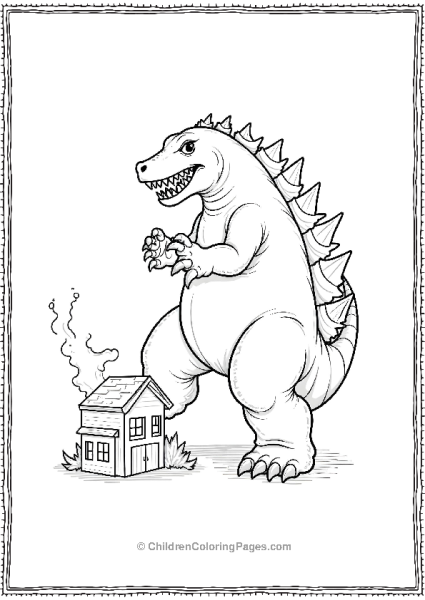 Godzilla Smashing A Building Free PDF Printable