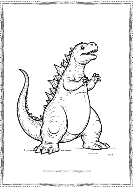 Godzilla Swinging His Massive Tail Free PDF Printable