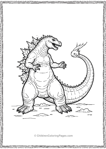 Godzilla Swipping His Tail Free PDF Printable