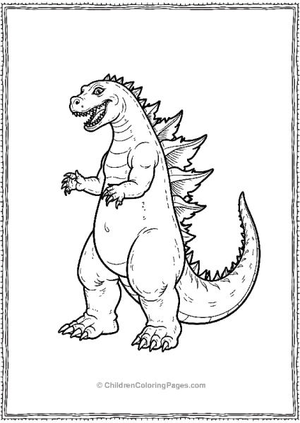 Godzilla Tail Wrapping Around His Body Free PDF Printable