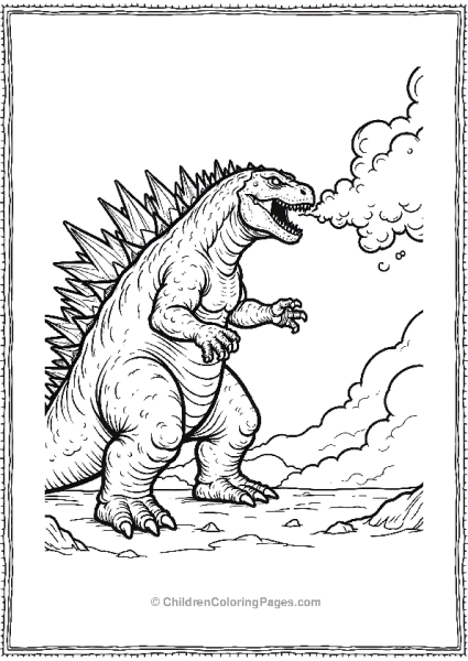 Godzilla Using His Atomic Breath Free PDF Printable