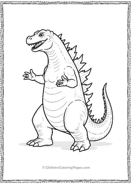 Godzilla With Arms Spread Wide Free PDF Printable