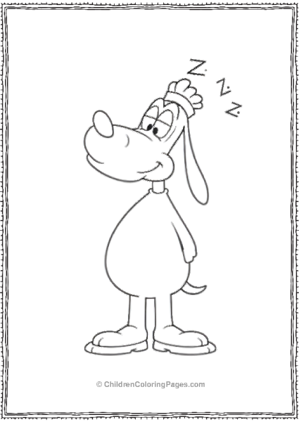 Goofy Dozing Off While Standing With Zs Floating Free PDF Printable