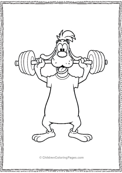 Goofy Lifting Cartoonstyle Weights With Exaggerat Free PDF Printable