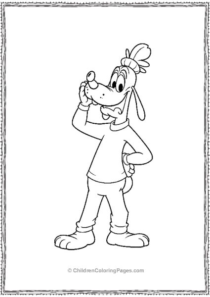 Goofy Scratching His Head In Confusion With A Fun Free PDF Printable