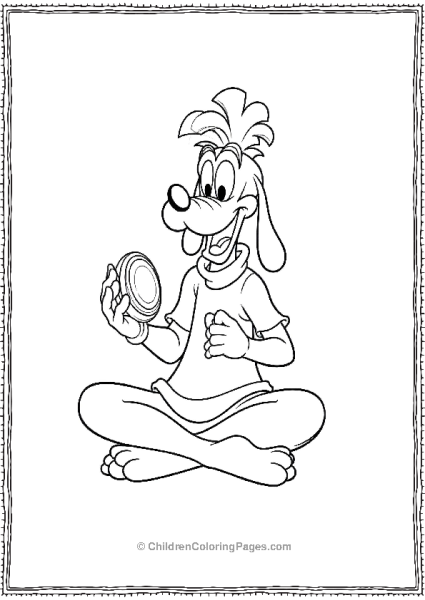 Goofy Sitting Crosslegged On The Floor Playing Wi Free PDF Printable