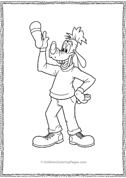 Goofy Slipping Into His Shoes With Socks Flying Free PDF Printable