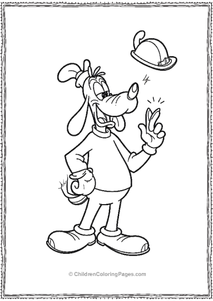 Goofy Sneezing With His Hat Flying Off And Tissue Free PDF Printable