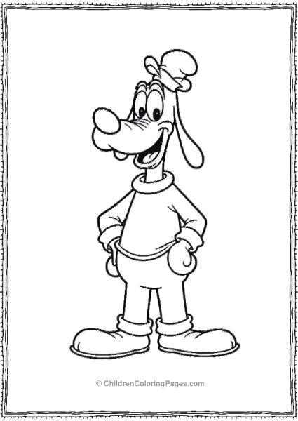 Goofy Standing With A Big Cheerful Grin And His H Free PDF Printable