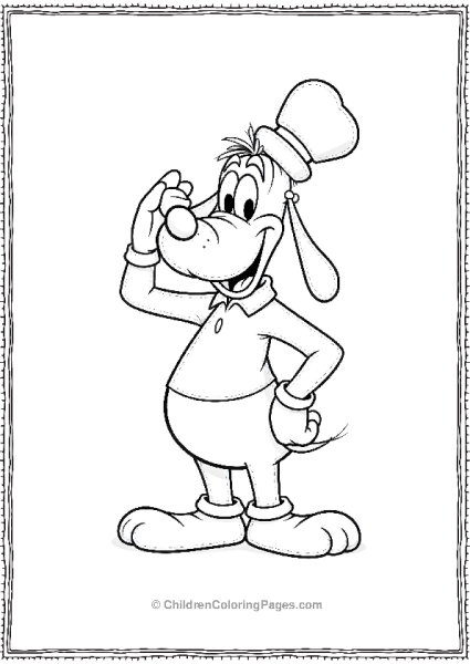 Goofy Tipping His Hat Politely While Smiling In A Free PDF Printable