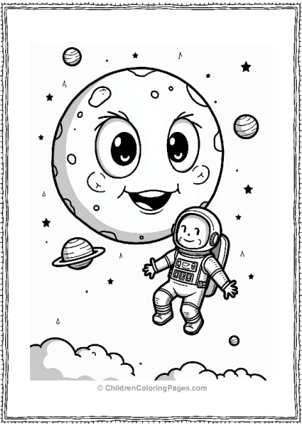 Goosebumps Astronaut Discovering A Smiling Planet In Space Free PDF Printable