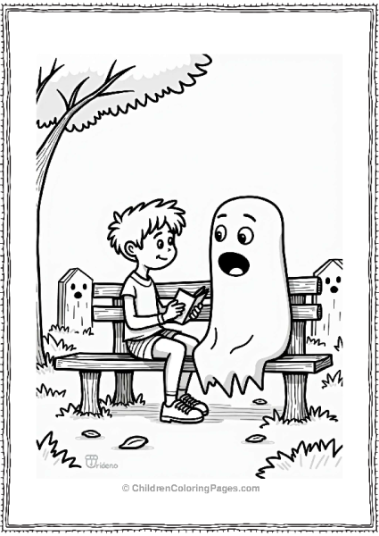 Goosebumps Boy And Ghost In Graveyard Free PDF Printable