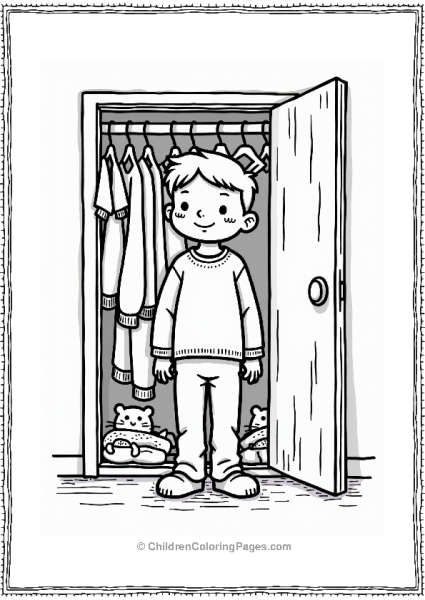 Goosebumps Boy In Pajamas With Closet Of Silly Clothes Free PDF Printable