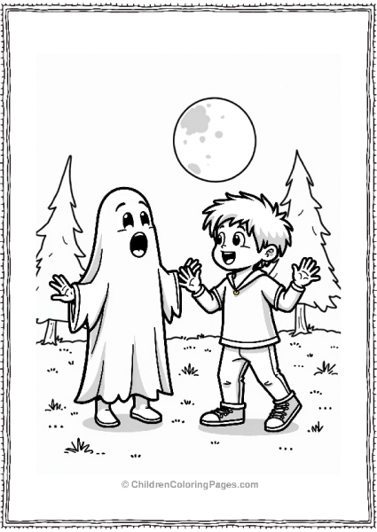 Goosebumps Child Ghost Pretending To Scare A Friendly Ghost Free PDF Printable