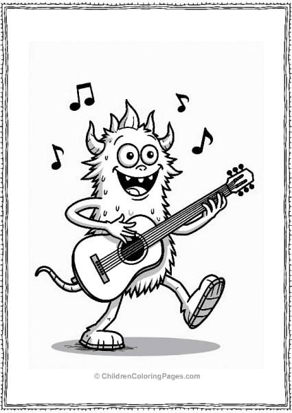 Guitar Playing Monster At The Party Free PDF Printable