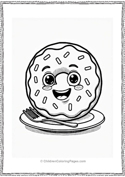 Happy Donut With Sprinkles Free PDF Printable