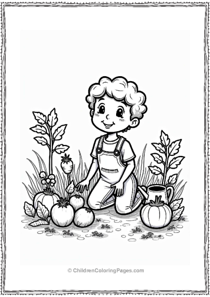 Spring Happy Gardener With Vegetables Free PDF Printable