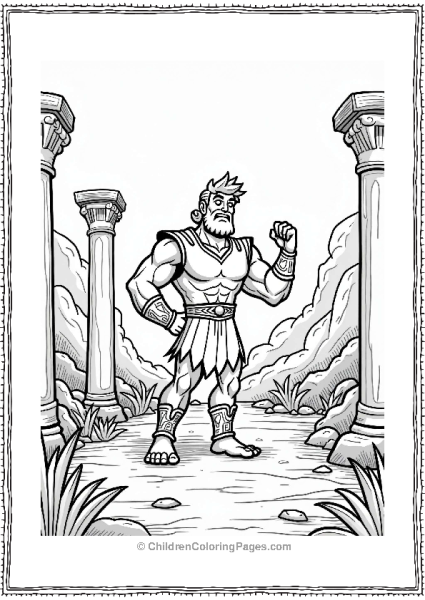 Hercules Among Ancient Ruins Free PDF Printable
