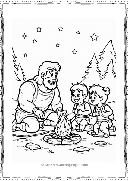 Hercules And Friends By The Campfire Free PDF Printable