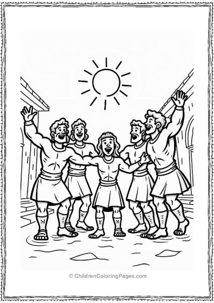 Hercules And Friends Celebrating In The Village Free PDF Printable