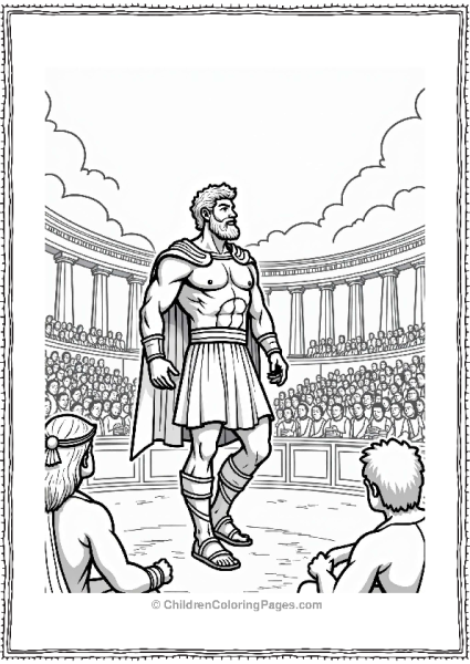 Hercules At A Greek Amphitheater Free PDF Printable