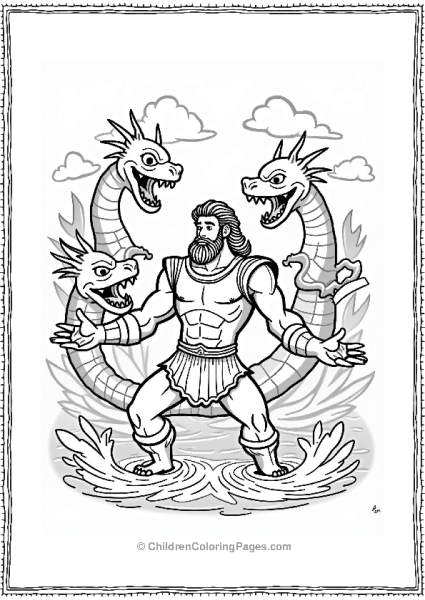 Hercules Battling The Hydra Free PDF Printable