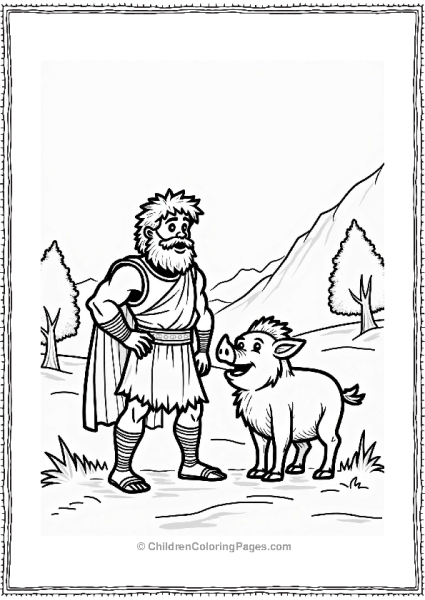 Hercules Captures The Erymanthian Boar Free PDF Printable