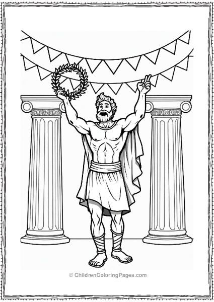 Hercules Celebrating At A Festival Free PDF Printable