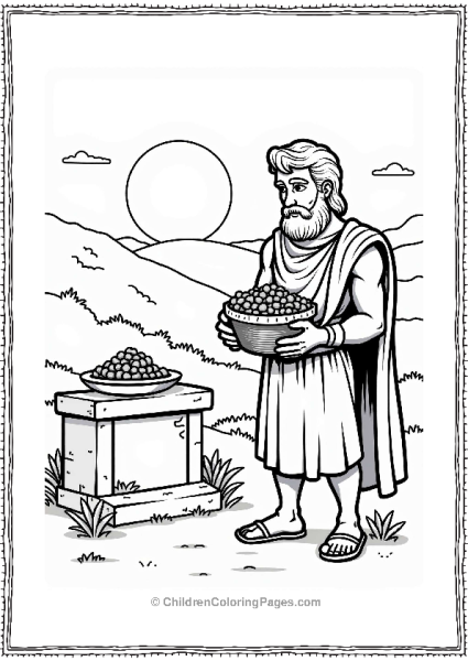 Hercules Offering Gifts At Sunset Free PDF Printable