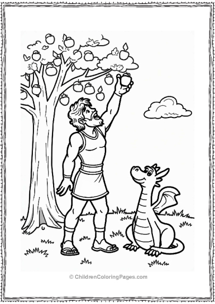 Hercules Picking Golden Apples Free PDF Printable