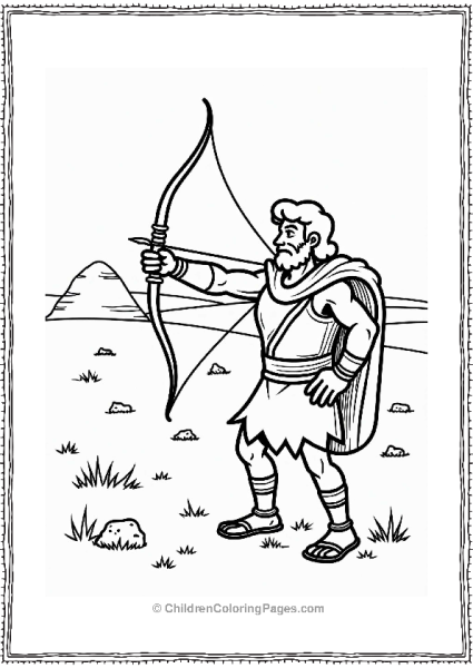 Hercules Practicing With A Slingshot Free PDF Printable