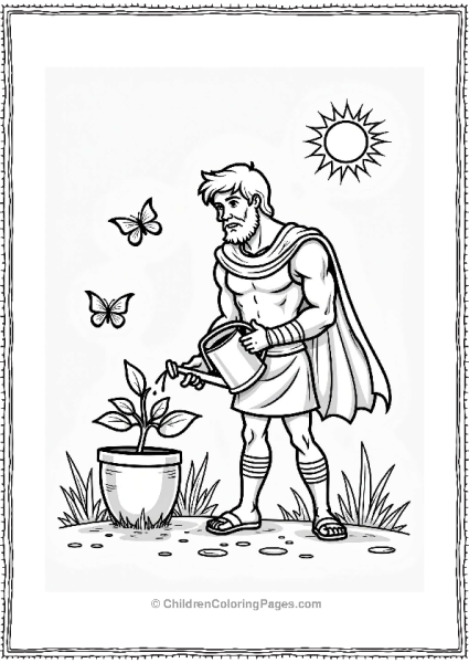 Hercules Watering A Plant Free PDF Printable