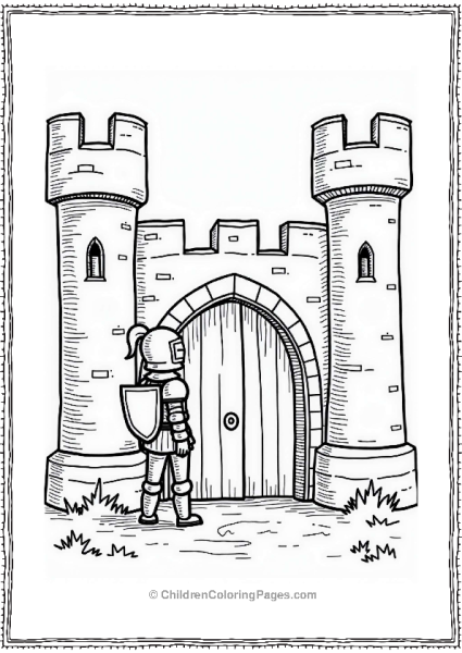 Heroic Knight At The Castle Gates Free PDF Printable