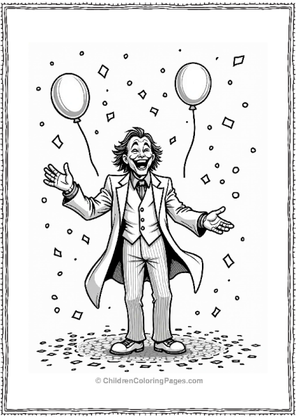 Joker Amidst Colorful Confetti Free PDF Printable