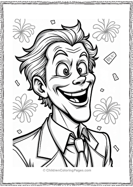 Joker’s Mischievous Grin With Confetti Free PDF Printable