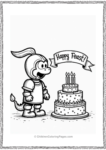 Knight And Dragon Cake Celebration Free PDF Printable