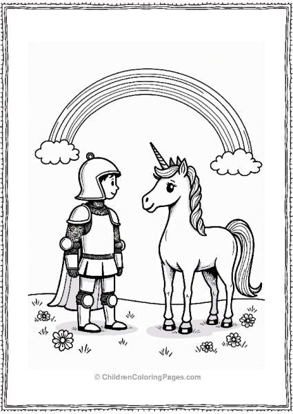 Knight And Fairytale Unicorn Free PDF Printable