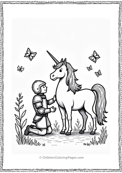 Knight And The Unicorn Free PDF Printable